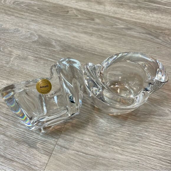 Amalfi chandel 24% lead crystal Pair of 2 Vintage candle holder - Picture 7 of 9